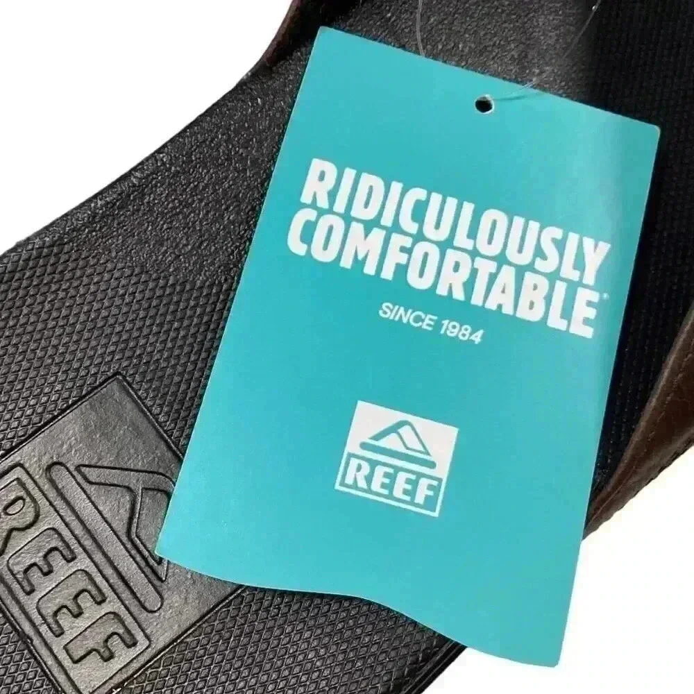 Reef Cushion Phantom LE Mens 13 Thong Slide Sandals Black Brown Leather NEW